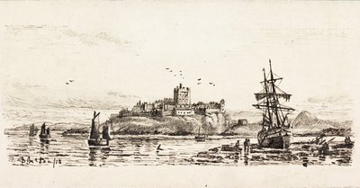荷兰帆船搁浅在Bamburgh（墨水卡） 作者 邓肯·麦克莱