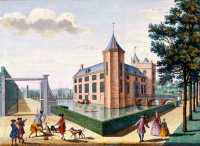 Assumburg城堡，由Het Zeganpralent Kennemerlant由Hendrick de Leth和Matthias Brouerius Van Nidek出版，出版于17-17-1730 作者 荷兰学校