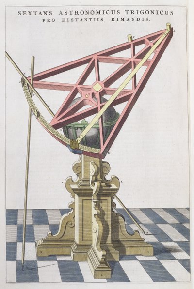 Tycho Brahe的天文六分仪（1546-1601）来自阿姆斯特丹Joan Blaeu（1596-1673）的地图集，1665年 作者 荷兰学校