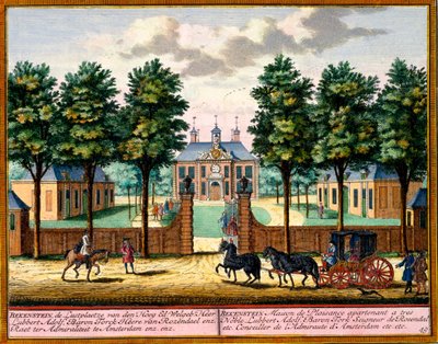 Bekenstein House of Pleasure，来自Het Zeganpralent Kennemerlant，Hendrick de Leth和Matthias Brouerius Van Nidek，出版于1700-30 作者 荷兰学校