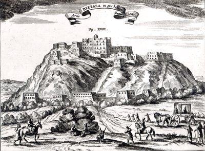 Bietala，喇嘛大帝的堡垒，Lhassa王国，插图来自&39;La Chine illustree&39;由Athanasius Kircher（1602-80）阿姆斯特丹，1670（雕刻）（bw照片） 作者 荷兰学校
