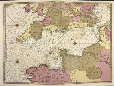 芒什地图显示英吉利海峡的地图 作者 荷兰学校