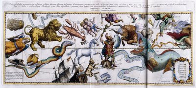 星座的天体图：猎户座，金牛座，白羊座，双鱼座等，1666-1668年 作者 荷兰学校