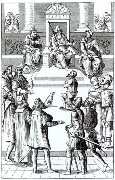 在Joos de Damhouder（1507-81）在Praxis Rerum刑事案件中实施木刻后，在法庭上作出修正的忏悔，于1556年在安特卫普出版 作者 荷兰学校