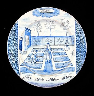 描绘三月的Delftware盘子（锡釉陶器 作者 荷兰学校