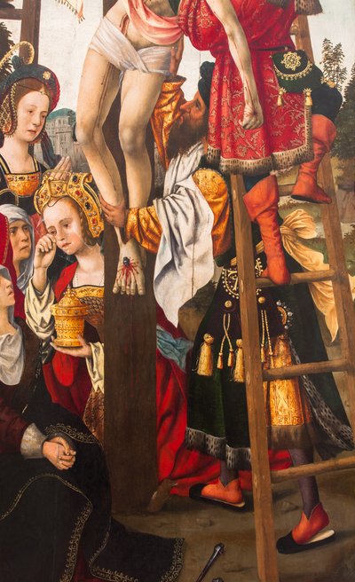 从十字架上下来，1520 年（布面油画） 作者 Dutch School
