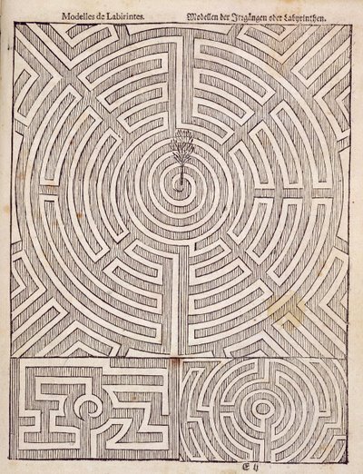 迷宫的设计，来自荷兰园丁的Johann van der Groen，于1699年出版 作者 荷兰学校