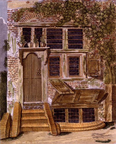 来自G. van Laar的Garden Gems杂志的园丁小屋设计，出版于1802年 作者 荷兰学校