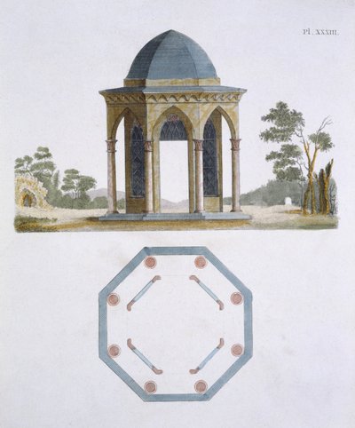 花园宝石杂志的插图由G Van Laar，1802年 作者 荷兰学校