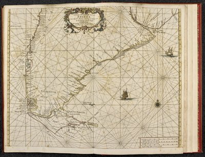 火地岛合恩角地图，选自 Hendrik Doncker 约 1660 年绘制的 "The Sea Atlas or the Watter World, shewing all the Sea Coasts of ye known parts of y earth with a generalall description of the same......"（版画）。 作者 荷兰学校
