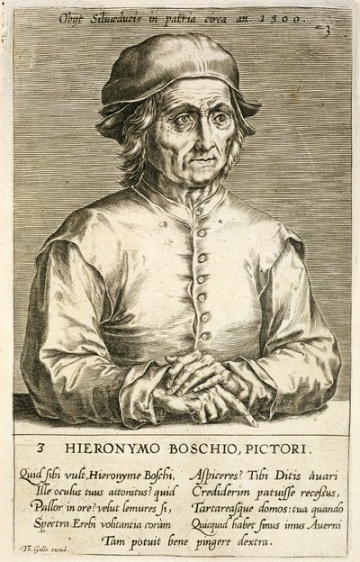 Hieronymus Bosch（c.1450-1516）的肖像画3在艺术家的一系列肖像画中，由Theodor Galle雕刻（1571-1633） 作者 荷兰学校