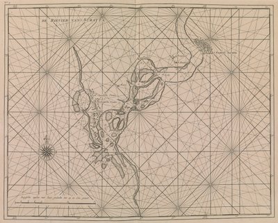 通往苏拉特的河流，约 1726 年（印刷品） 作者 荷兰学校