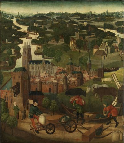 圣伊丽莎白洪水由圣伊丽莎白小组的大师c.1490-5 作者 荷兰学校