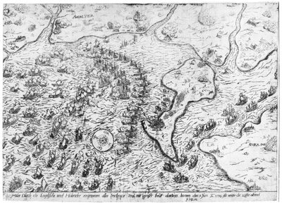 1596年，英国和荷兰部队在加的斯港面对西班牙舰队 作者 荷兰学校