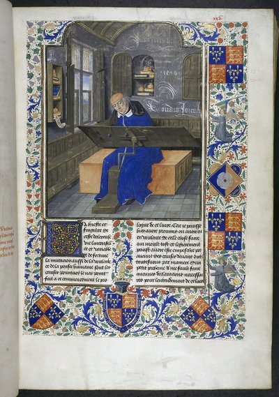 翻译工作中，选自 Facta et dicta memorabilia（或 Les Faits et les Dits des Romains），Royal 18 E III，f.24 作者 荷兰学校