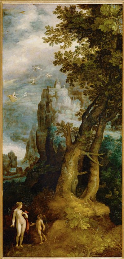 爱情城堡前的维纳斯和爱神，1603 年之后（布面油画） 作者 荷兰学校