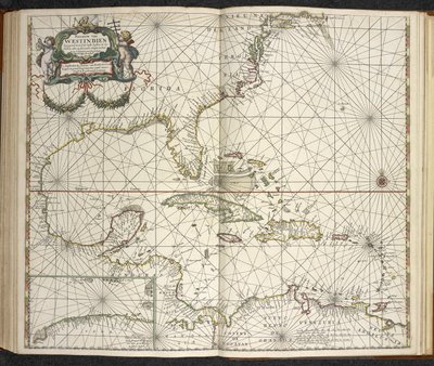 西印度群岛，选自 "De groote nuewwe vermeerde zee-atlas ofte water-werelt。Vertoonende in sigh alle zee-kusten des aardtryks...