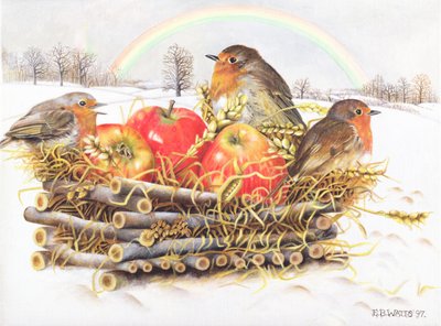 罗宾斯与苹果，1997年（丙烯画布） 作者 EB瓦特