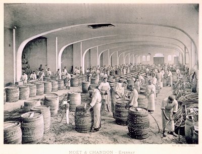 从“Le France Vinicole”酒吧建造桶。由Moet和Chandon，Epernay（photolitho） 作者 EM Choque
