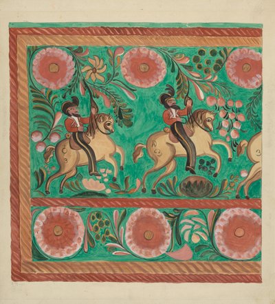 土生土长的松树的箱子，用油彩画的，1935-1942。 作者 E. 博伊德