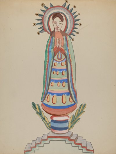新墨西哥州，布尔托，多色木制人物，1935-1942年。 作者 E. 博伊德