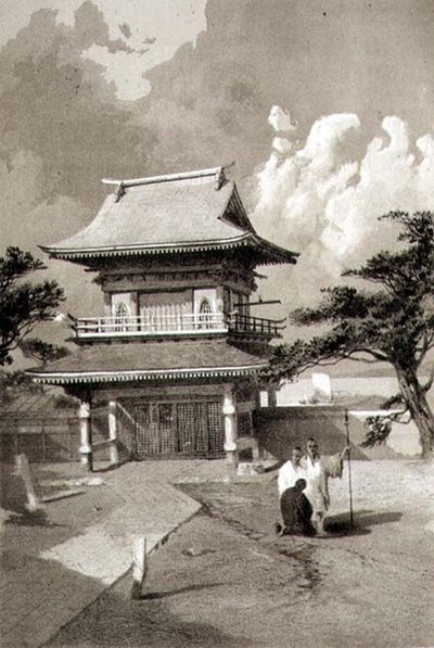 哈科塔迪寺庙的入口，由Sarony & Co.出版，约1856年（石印）。 作者 E.布朗