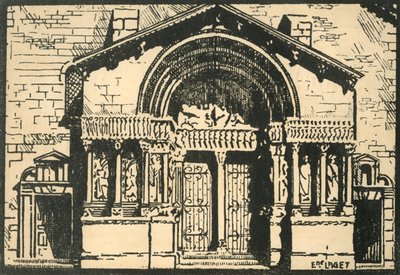 St-Trophime - Le Portail - St-Trophime教堂的入口》，约1920年代。 作者 拉格特