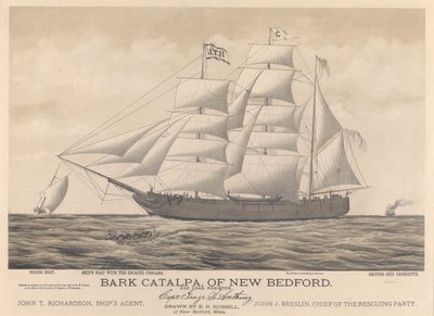 新贝德福德的 "Catalpa "号游艇、警艇、船艇和英国船只 "Georgette "号 作者 EN罗素