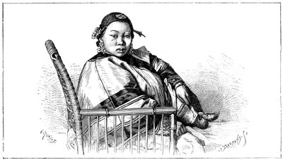 缠脚的女人，中国，十九世纪 作者 艾蒂安·安托万·尤金·罗纳特