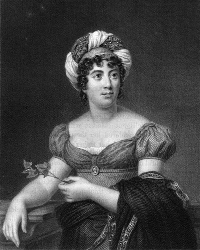 Germaine de Stael，法国作家，小说家和政治宣传家，1836年。 作者 E.斯克里文