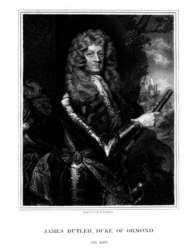 詹姆斯·巴特勒（James Butler），盎格鲁-爱尔兰政治家和士兵，奥蒙德第一公爵，1824年。 作者 E.斯克里文