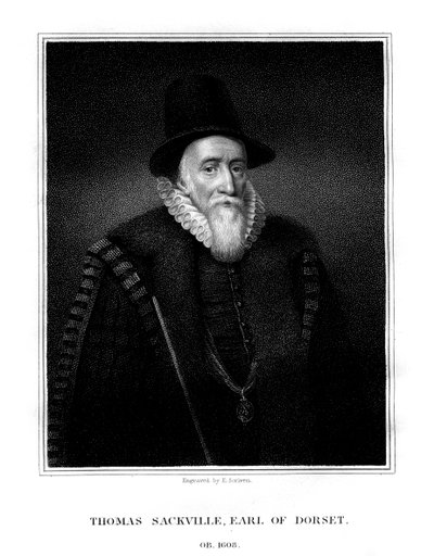 托马斯·萨克维尔（Thomas Sackville），多塞特郡第一伯爵，英国政治家和诗人，1824年。 作者 E.斯克里文