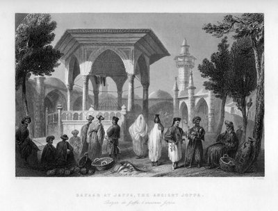 1841年，巴勒斯坦以色列古雅帕（Jaffa）的集市。 作者 史密斯
