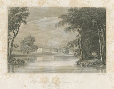 Rolleston Hall：线条雕刻，编号[c 1840] 作者 潜行者