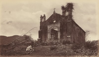 圣米格尔教堂的遗址，巴拿马，1877年。 作者 爱德沃德·迈布里奇
