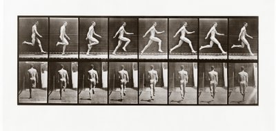 男人跑，从动物运动板65，1887年 作者 Eadweard Muybridge