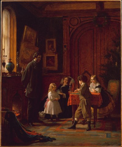圣诞节，布洛杰特一家 作者 Eastman Johnson