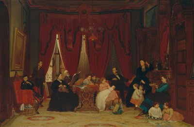 舱口盖家庭，1870-71年。 作者 Eastman Johnson