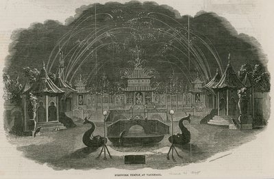 在皇家Vauxhall庭院的烟花寺庙，伦敦 作者 埃比尼泽·兰德尔斯