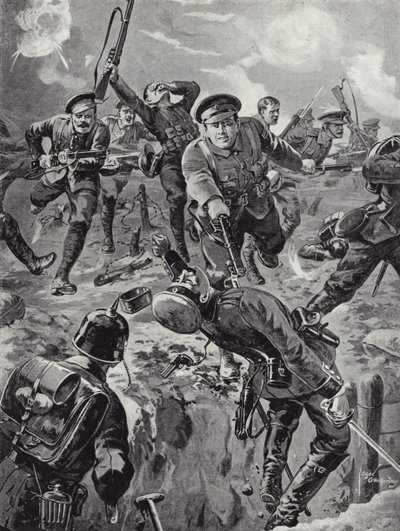 1916年7月20日，法国德尔维尔伍德，下士和约瑟夫戴维斯下士和刺刀一起划船 作者 埃德加·阿尔弗雷德·霍洛威