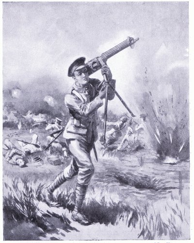 私人林恩在埃纳战役中带着一把机枪在重火下修理。获得DCM 1915年奖 作者 埃德加·阿尔弗雷德·霍洛威