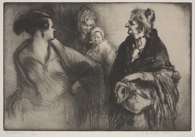 美丽的鼻子，威尼斯（美丽的鼻子，威尼斯）（干点画） 作者 埃德加·查恩（Edgar Chahine）