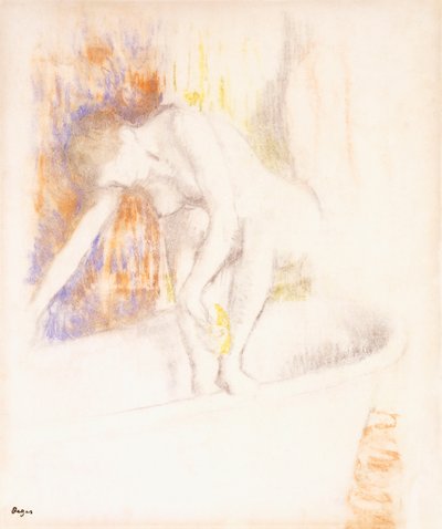 浴后，1890-1900 作者 埃德加·德加