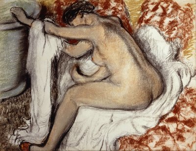 洗澡后，女人晒干；沐浴后，抹女人，约于1884年 作者 埃德加·德加