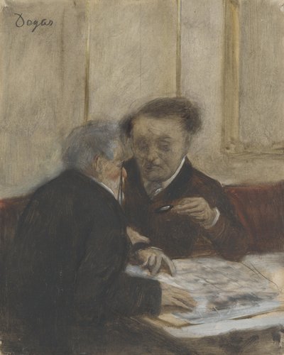 在CaféChâteaudun咖啡馆，c。 1870年 作者 埃德加·德加