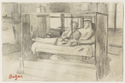 在卢浮宫：伊特鲁里亚石棺，约1879年 作者 埃德加·德加
