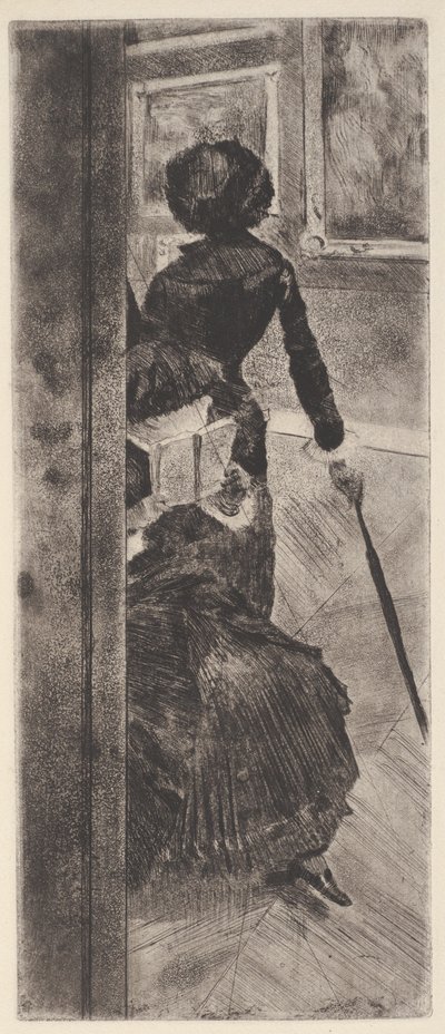 卢浮宫：La Peinture（玛丽-卡萨特）（蚀刻版画和水印版画） 作者 埃德加·德加
