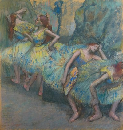 翅膀上的芭蕾舞者，约 1890-1900 年（纸上粉彩画） 作者 埃德加·德加