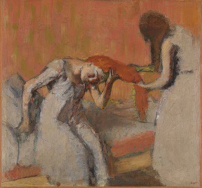 梳理时（发型）。 1892-95 作者 埃德加·德加