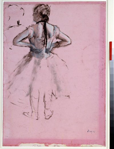 Dancer from back, hands on hips Essence on pink paper by Edgar Degas (1834-1917) 1873 Dim. 0,39 x 0,27 cm Paris, Musee du Louvre 作者 埃德加·德加